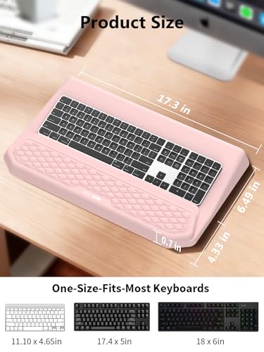2-in-1 Ergonomic Keyboard Stand with Wrist Rest, Pink - color: Light Pink