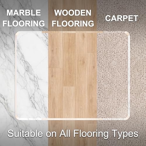 MESAILUP Beveled Edge Office Chair Mat for Carpet or Hardwood Floor-46”x55” - size: Beveled Edge-46"x55"