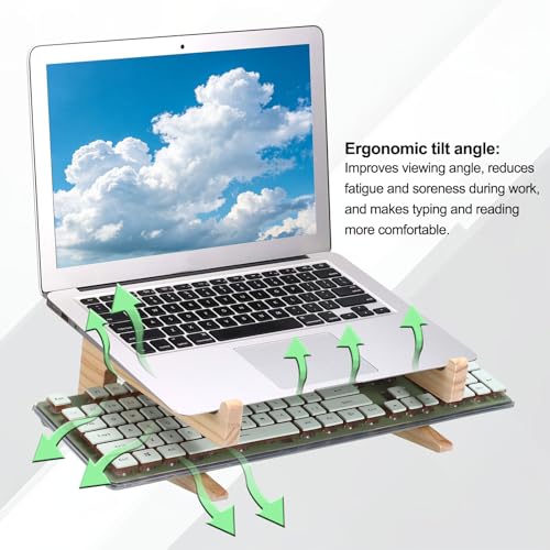 PATIKIL Wooden Laptop Stand 1Pack Dual-Use Laptop Stand Vertical for 10-15 - size: 10-15 Inch