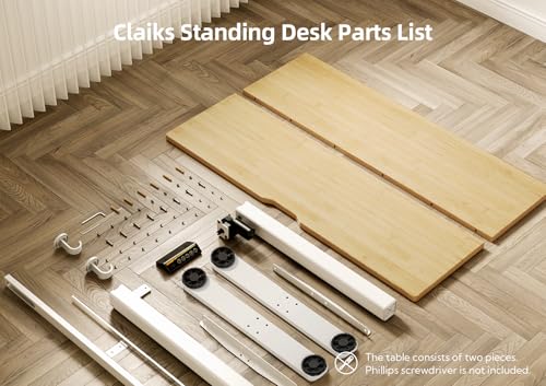 Claiks Electric Height Adjustable Standing Desk, 40x24 Inch, Bamboo | Smooth Height Adjustment, 3 Memory Presets, Cable Management Hub&Hook, Stable Steel Frame, 176lbs Capacity, Easy Assembly - color: Bamboo, size: 40