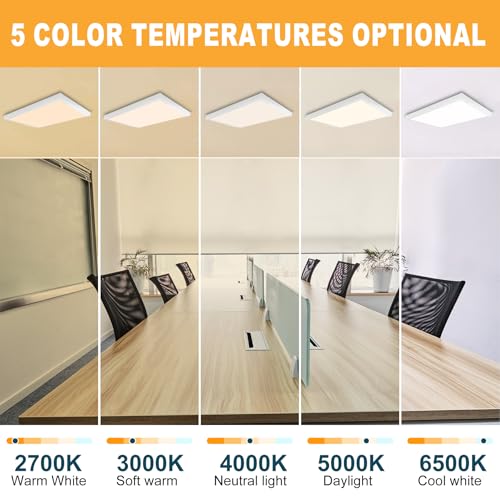 GT-Lite 2'x4' LED Flat Panel, 5500 Lumen Flush Mount and Drop Ceiling - color: White 1 Pack, size: 2x4 Feet