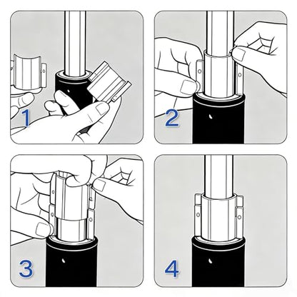 Office Chair Sinking Stopper Lifting Rod Fix Pipe Clamp Kit to Sinking|Made of Steel Strong Enough to Support Maximum 760 Pounds | No More Sink & No Need to Replace Chair Gas Lift Cylinder - Silver