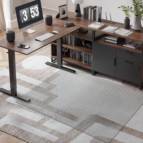 Azadx Chair Mat for Carpet 48"x 36" with Lip Chair Mat Thick and Sturdy | Office Chair Mat for Carpet Protector Floor Mat on Low Pile Carpets Easy Glide Rolling Desk Computer Chair Mat for Home - size: 36 x 48'' for carpet