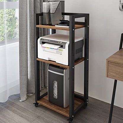 Natwind 3-Tier Tall Printer Stand,Shredder Stand Computer Host Holder,Retro - color: Retro