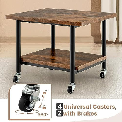 Printer Holder Printer Stand Printer Desk 2-Tier Printer Stand Rolling Printer Cart with 2 Storage Shelves Mobile Machine Storage Rack for Home Office Printer Shelf Printer Rack Printer Table - color: A