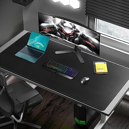 CENNBIE Leather Desk Pad Large, 55.1" x 27.5" Desk Mat Protector (Black) - color: Black, size: 25.7" x 55.1"