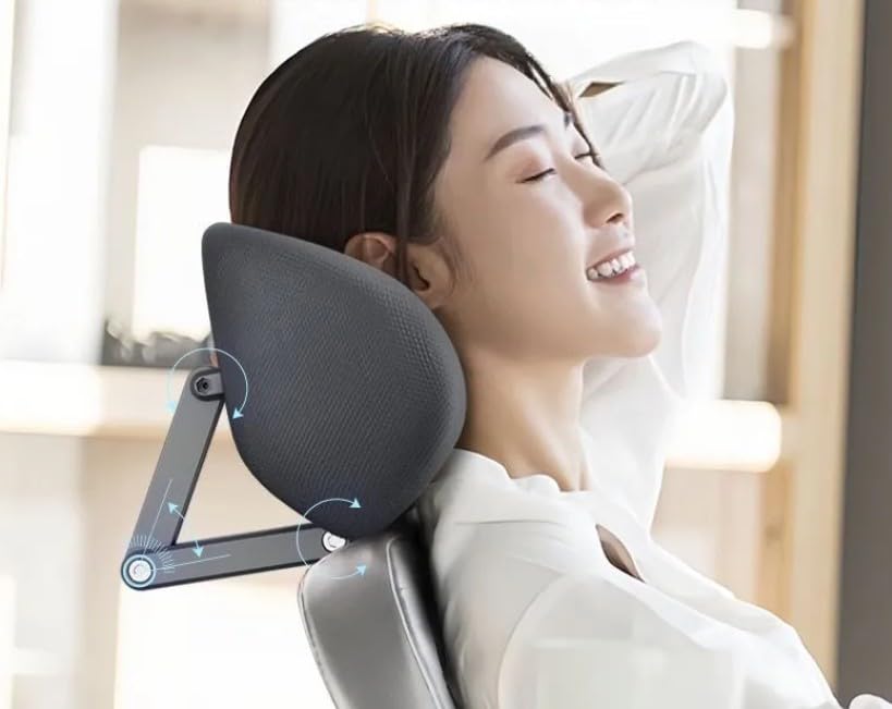 Premium Memory Foam Adjustable Headrest Attachment,Office Universal Chair Clamp on Neck Headrest for 5cm Thick Computer Chair Desk Chair
