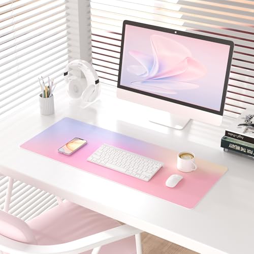 Colorful Star Large Mouse Pad Pink Aesthetic, 31.5 x 11.8 in - color: Dreamy Pink Gradient, size: 31.5" x 11.8"