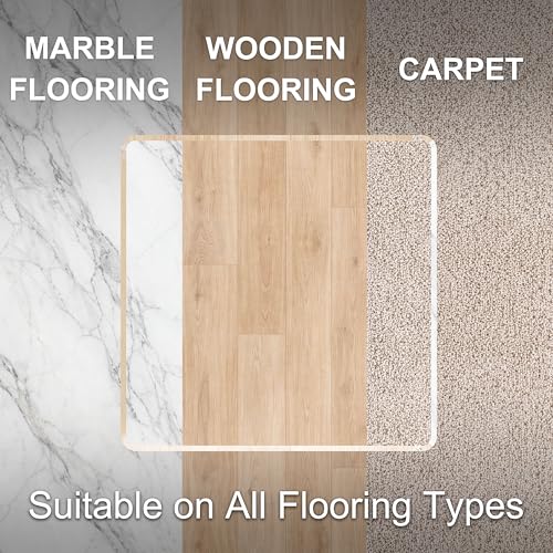 MESAILUP Beveled Edge Office Chair Mat for Carpet or Hardwood Floor-42”x42” - size: Beveled Edge-42"x42"