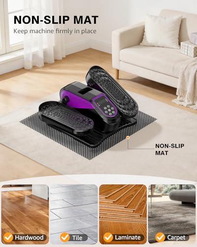 Under Desk Elliptical Mini Electric Leg Exerciser While Sitting for Seniors - color: Purple