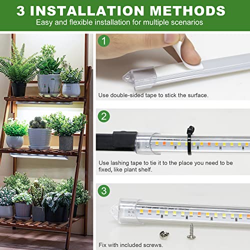 Kullsinss 16in Grow Light Strips, 2-Bar 120 LEDs Full Spectrum Plant Light - color: 2 Bars, size: 2 Pack