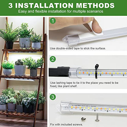 Kullsinss 16in Grow Light Strips, 2-Bar 120 LEDs Full Spectrum Plant Light - color: 2 Bars, size: 2 Pack