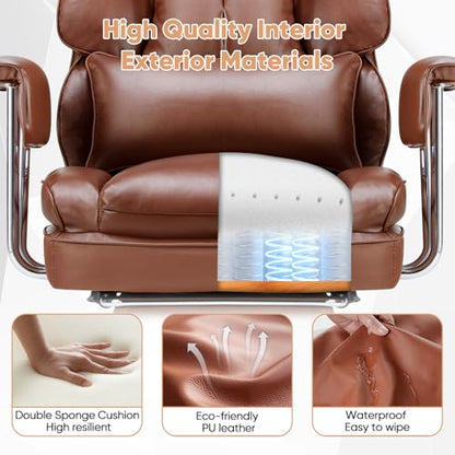 Sweetcrispy Executive Home Office Chair, Ergonomic Desk Chair - color: Brown
