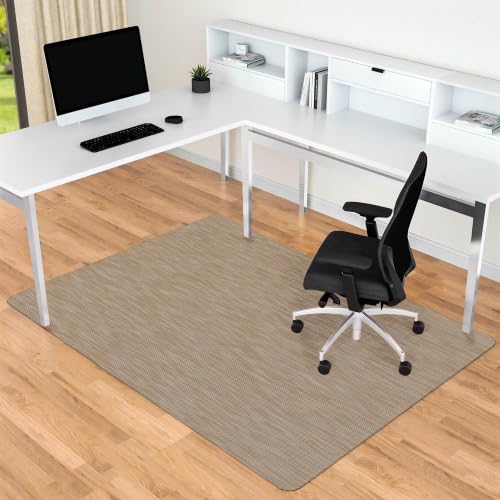 Office Chair Mat for Hardwood & Tile Floor, 30" x 48" Anti-Slip Desk Chair Mat, Easy Glide Floor Protector for Rolling Chairs, Floor Mat for Office Chair for Home Office (Dark Brown) - color: Dark Brown, size: 30'' x 48'' Rectangle