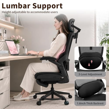 MUSSO E80 Muse Petite Ergonomic Office Chair for Women & Small Frames Black - color: Black