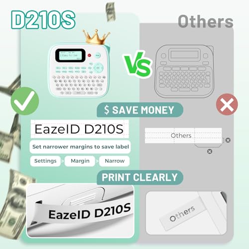 D210S Label Maker Machine with-Tape for Kids School Supplies, Green - color: Green