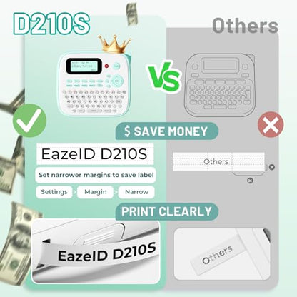 D210S Label Maker Machine with-Tape for Kids School Supplies, Green - color: Green