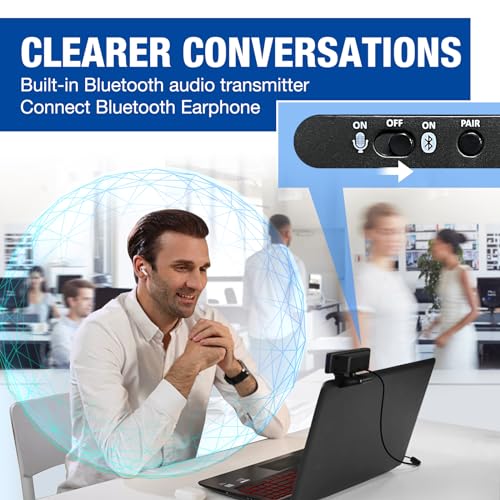 Gsou Webcam with Headset and Microphone, 1080P Webcam with Privacy Cover, Plug and Play Web Camera for Desktop Computer Zoom Meetings, Audio Bluetooth only for Headset - color: Webcam+Headset