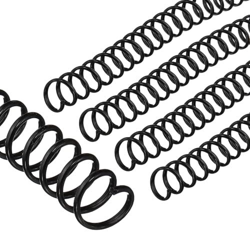PATIKIL 10mm(3/8") Plastic Spiral Binding Coils, 100 Pcs Binding Spirals 75 Sheet Capacity 4:1 Pitch Binding Spirals for Binding Paper Sheets, Black - color: Black, size: 10mm(3/8")