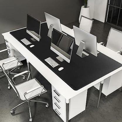 CENNBIE Leather Desk Pad Large, 71" x 27.5" Desk Mat Protector (Black) - color: Black, size: 25.7" x 71"