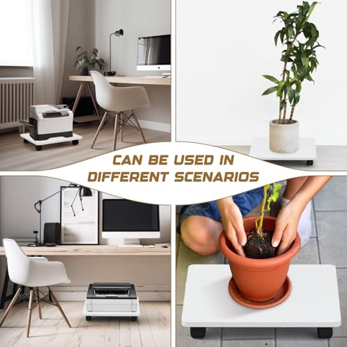Beeveer 2 Pcs White Under Desk Printer Stand 13.8 x 11.8 x 2.4 Inches - color: White, size: 13.8 x 11.8 x 2.4 Inches