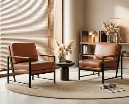 Yaheetech Mid-Century Modern Accent Chairs Set of 2, Light Brown - color: Light Brown, size: Set of 2