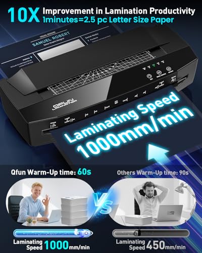 Qfun 10 Mil Thermal Laminator 11x17 Heavy Duty Business Lamination Machine