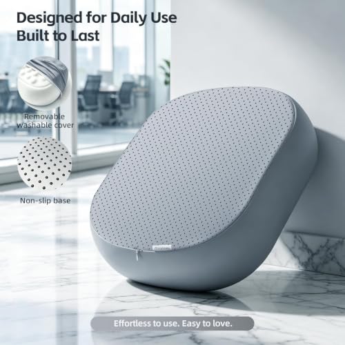 Foot Rest Under Desk, Memory Foam Ergonomic Footrest, Grey | Massage Pebble Surface, Office Foot Stool for Under Desk at Work, Gaming Foot Rest, Washable Cover, Non-Slip Base - color: Pebble Gray