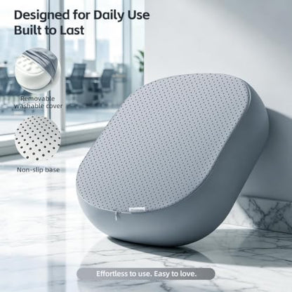 Foot Rest Under Desk, Memory Foam Ergonomic Footrest, Grey | Massage Pebble Surface, Office Foot Stool for Under Desk at Work, Gaming Foot Rest, Washable Cover, Non-Slip Base - color: Pebble Gray