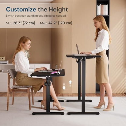 Monomi 48" x24“ Electric Height Adjustable Standing Desk,Black | Ergonomic Home Office Computer Gaming Desks with Memory Presets,Stable Steel Frame,176 lbs Capacity,Easy Assembly - color: Black, size: 48x24