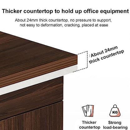 Home Office Computer Desk with 3 Drawers,Wood Frame Writing Desk Laptop Study Table with Large Desktop Surface,Study Desk Workstation with CPU Storage Cabinet