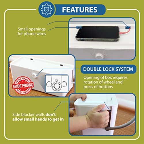 Power Strip Cover Box - Effectively Baby Proofs Power Strip with Patented Dual Lock. Convenient Side Openings for Cords & Cables. Protects Small Hands & Fingers - size: Power Strip Cover Box
