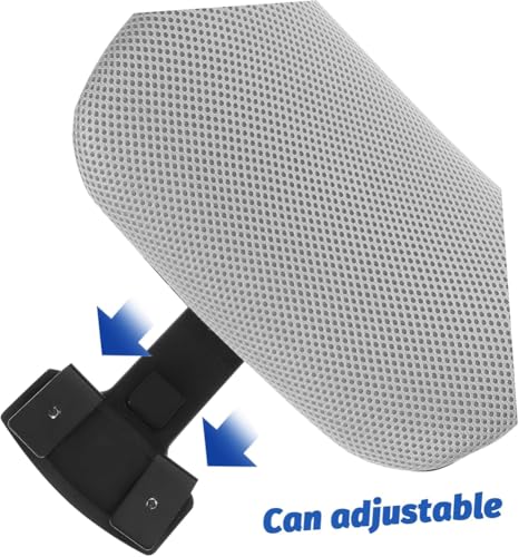 Durable Office Chair Headrest Attachment,Lift Adjustable Angle Desk Chair Head Support Cushion for Chair Back Thickness Within 2cm (Grey-Black Frame) - color: Grey-black Frame