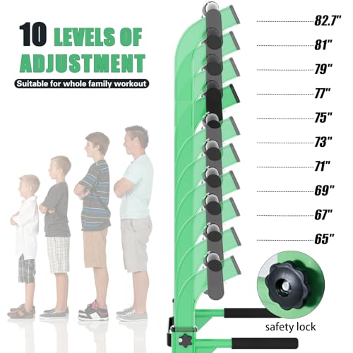soges Power Tower Pull Up Bar Station, Free Standing Pull Up Rack Dip Station for Home Gym, Height Adjustable Home Strength Training Fitness Workout Equipment - color: Green