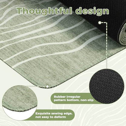 iCasso Desk Cover Mat Green, Extra Large Mouse Pad for Laptop - color: Wave-Green