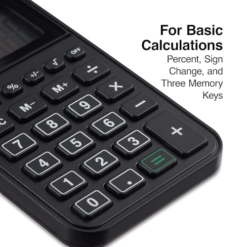 Staples 8-Digit Battery & Solar Pocket Calculator, Basic, Black - size: 1 Pack, style: 8-Digit