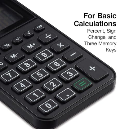 Staples 8-Digit Battery & Solar Pocket Calculator, Basic, Black - size: 1 Pack, style: 8-Digit