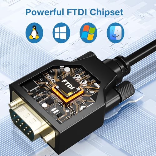 USB C to Serial Adapter (FTDI Chipset), 4 FT USB C to RS232 Male DB9 Pin Converter Serial Cable with Cable Ties for Windows 11, 10, 8.1, 8, 7, Vista, XP, 2000, Linux and Mac OS X, macOS - size: 4FT, style: USB C to DB9Pin Male