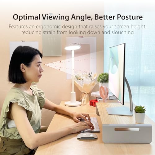 j5create Premium Monitor Stand, Made with Elegant Wood and Sleek Aluminum