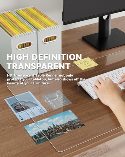 Oterri Clear Writing Desk Pad, 16’’x30” Heat Resistant Waterproof PVC Round Edge Durable Desk Protect Mat, Anti-Static Writing Mat Table Protector - size: 30" x 16"