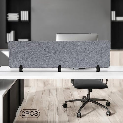 2 PCS Acoustic Desk Divider Privacy Panel Desk Divider Desk Partition Noise Reducing Mounted Sound Proof Dividers for Office Reduce Noise 60" x 16" Grey - size: 2 PCS 60"*16" Grey