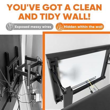 9" in-Wall TV Media Box, Recessed Cable Management Enclosure Fit for Apple & Roku & Fire TV, Seamless Structured Wiring Storage, Clutter-Free Wall Mount AV Solution