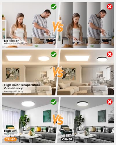 9 Inch LED Ceiling Light, Dimmable 5CCT 0.67 Inch Slim Round Flush Mount Lighting, 18W 2000LM Low Profile Ceiling Light for Laundry, Utility Room, 9 Inch 4Pack Silver - color: Silver-4 Pack, size: 9 Inch