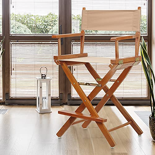 Casual Home 24" Director's Chair Honey Oak Frame-Tan Canvas - color: Honey Oak Frame/Tan Canvas, size: 24" - Counter Height, style: Honey Oak Frame
