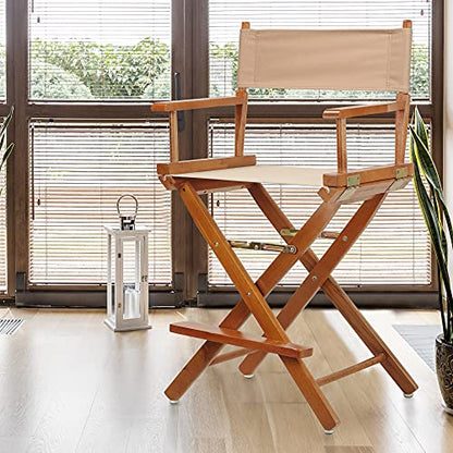 Casual Home 24" Director's Chair Honey Oak Frame-Tan Canvas - color: Honey Oak Frame/Tan Canvas, size: 24" - Counter Height, style: Honey Oak Frame