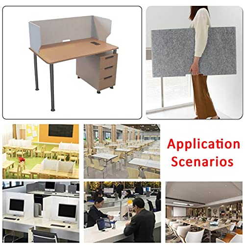 Desk Privacy Panel, Freestanding Office with 4 Brackets, Dividers Reduces, Desktop Ideal - size: 100cm/39in