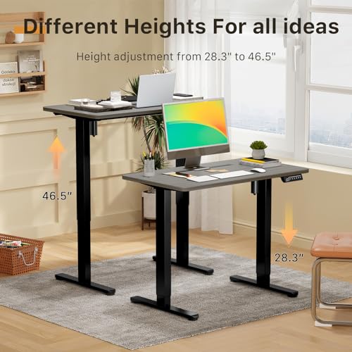 JOY worker Electric Small Standing Desk, 35" Whole Piece Height Adjustable - color: Grey, size: 35" * 20"