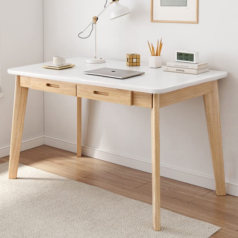 IOTXY Solid Wood Writing Desk - Home Office Laptop Computer Table, White - color: White, size: 100CM