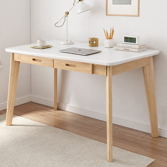 IOTXY Solid Wood Writing Desk - Home Office Laptop Computer Table, White - color: White, size: 100CM