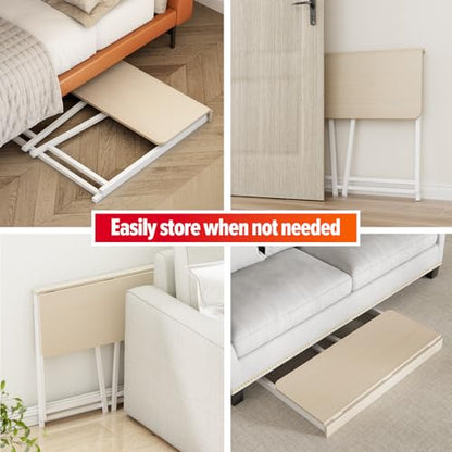 WOHOMO Folding Desk, 31.5" Foldable Computer Table for Small Spaces, Oak - color: Beige, size: Small Size:31.5 x 15.7
